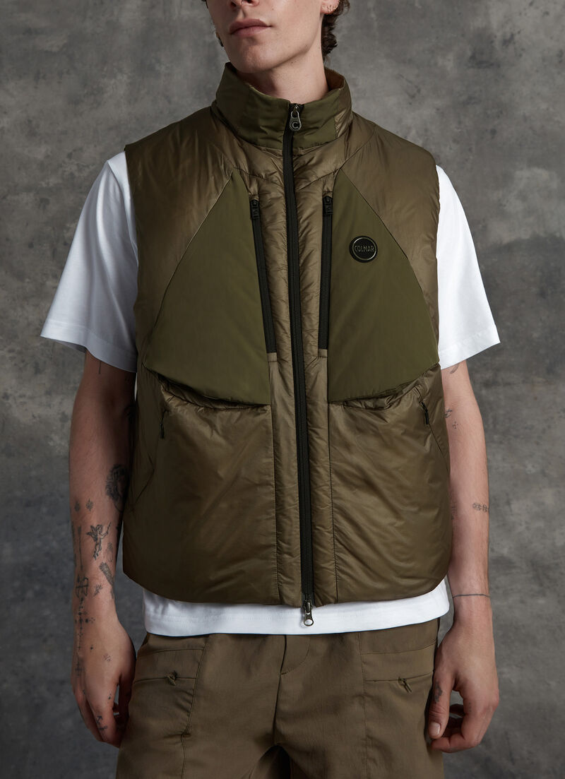 Taffeta and mini-ripstop fabric vest