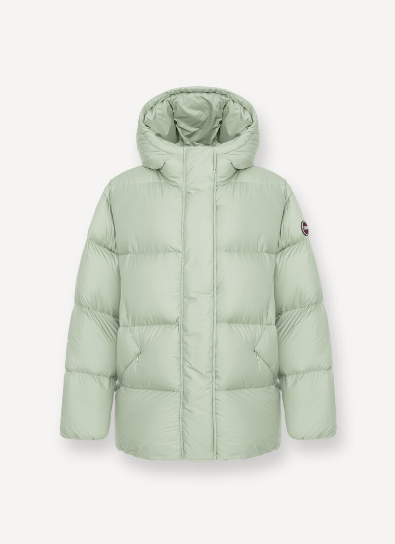 Oversized down jacket with hood