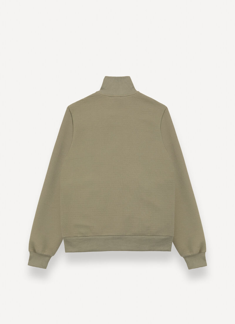 Ribbed ottoman sweatshirt with zip