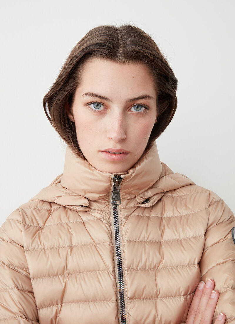 Autumn-weight down jacket with detachable hood