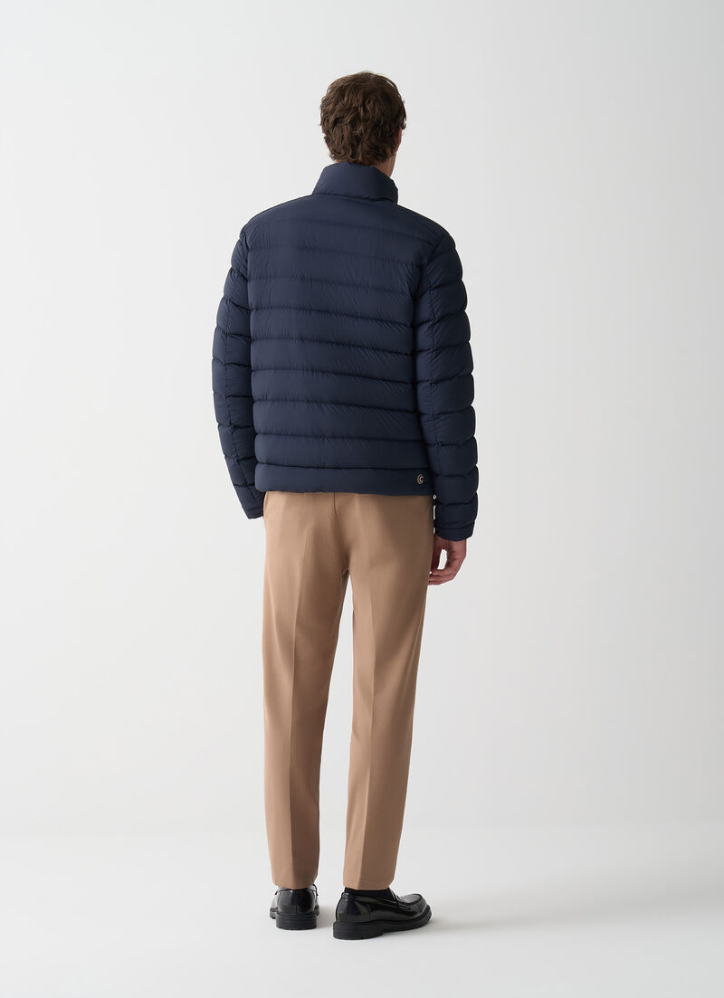 Down jacket with padded collar