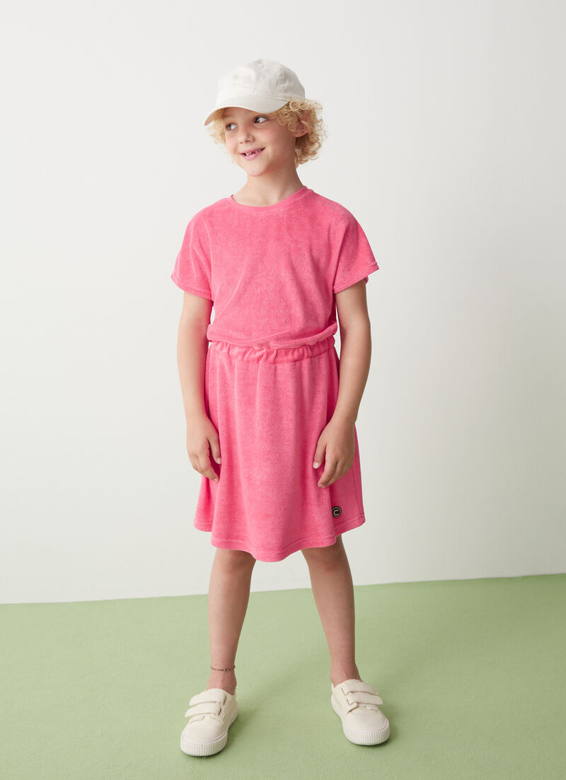 Short-sleeved chenille dress