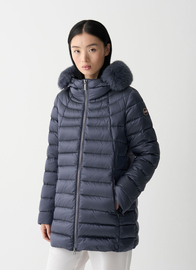 A-line down jacket with fur