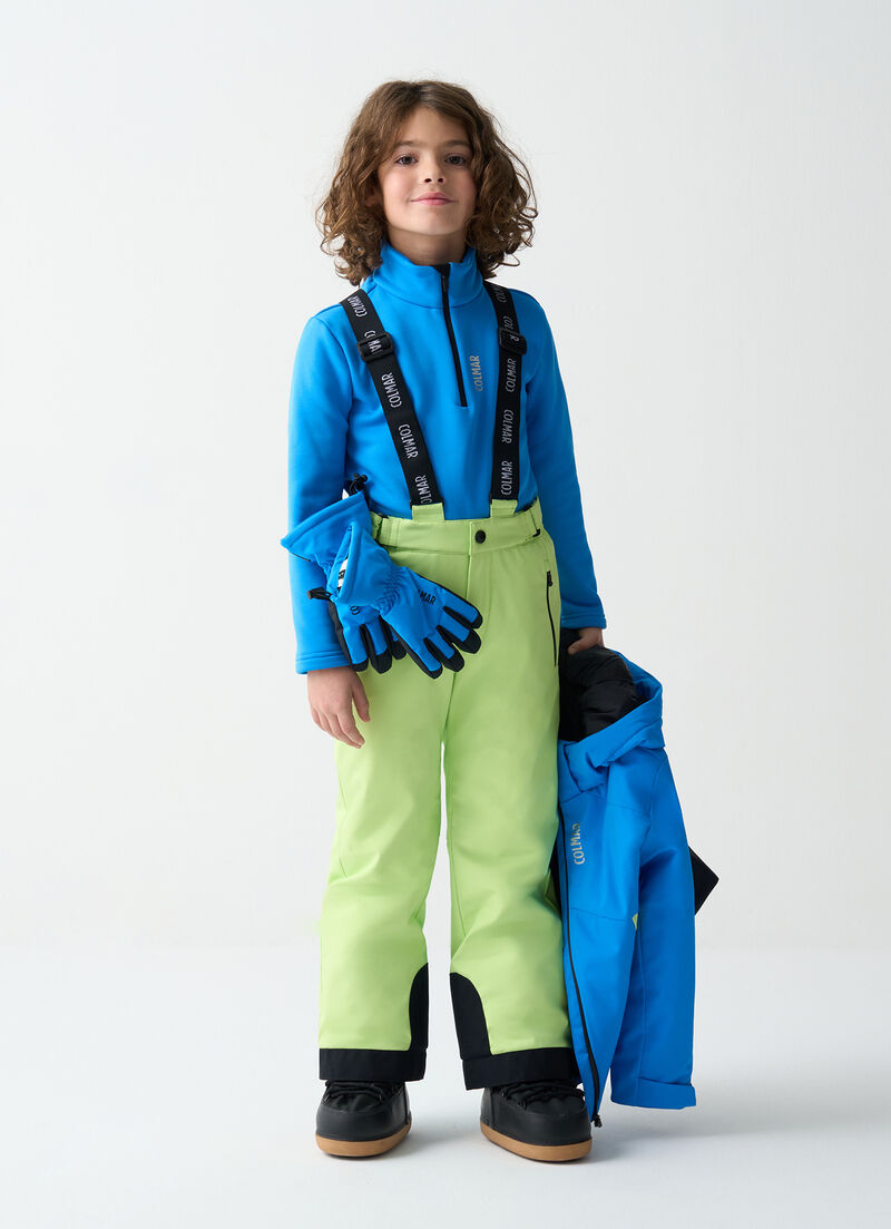 Unisex ski salopettes with adjustable length