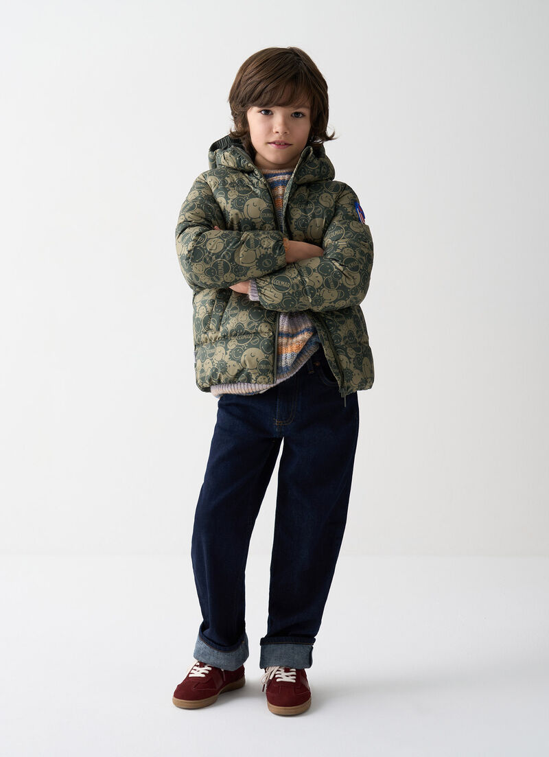 SmileyWorld® down jacket with hood