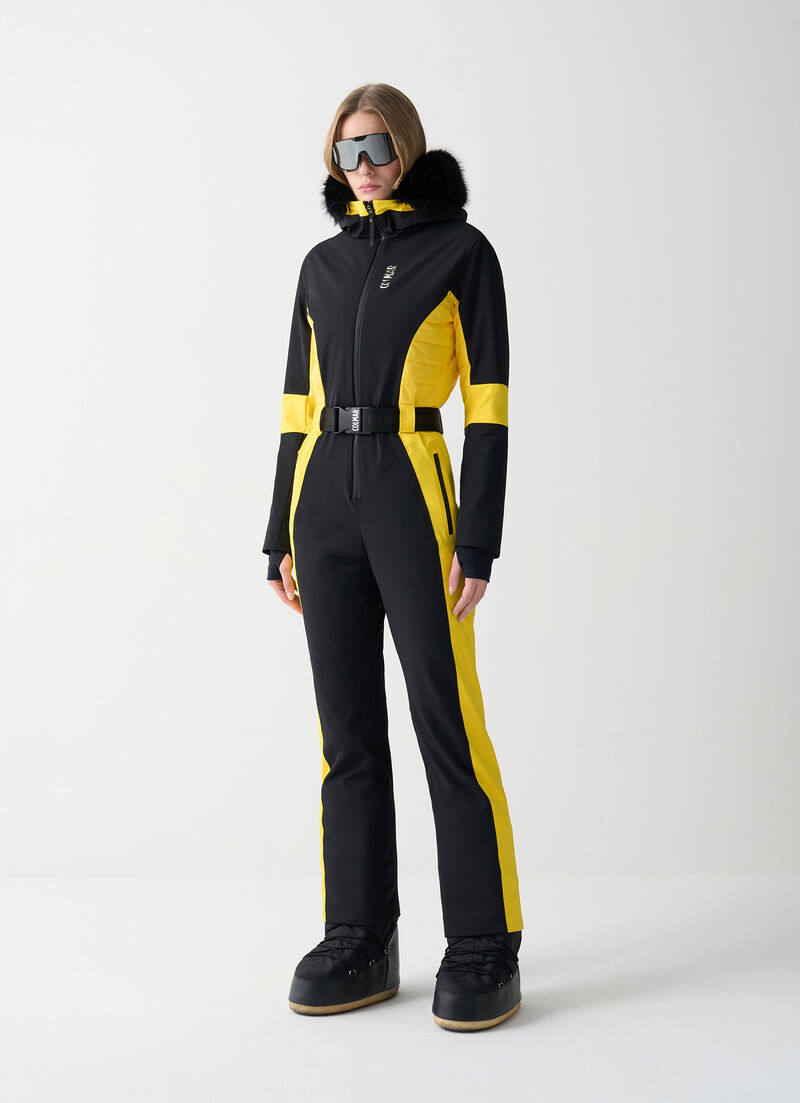Clepsydra padded ski suit with faux fur