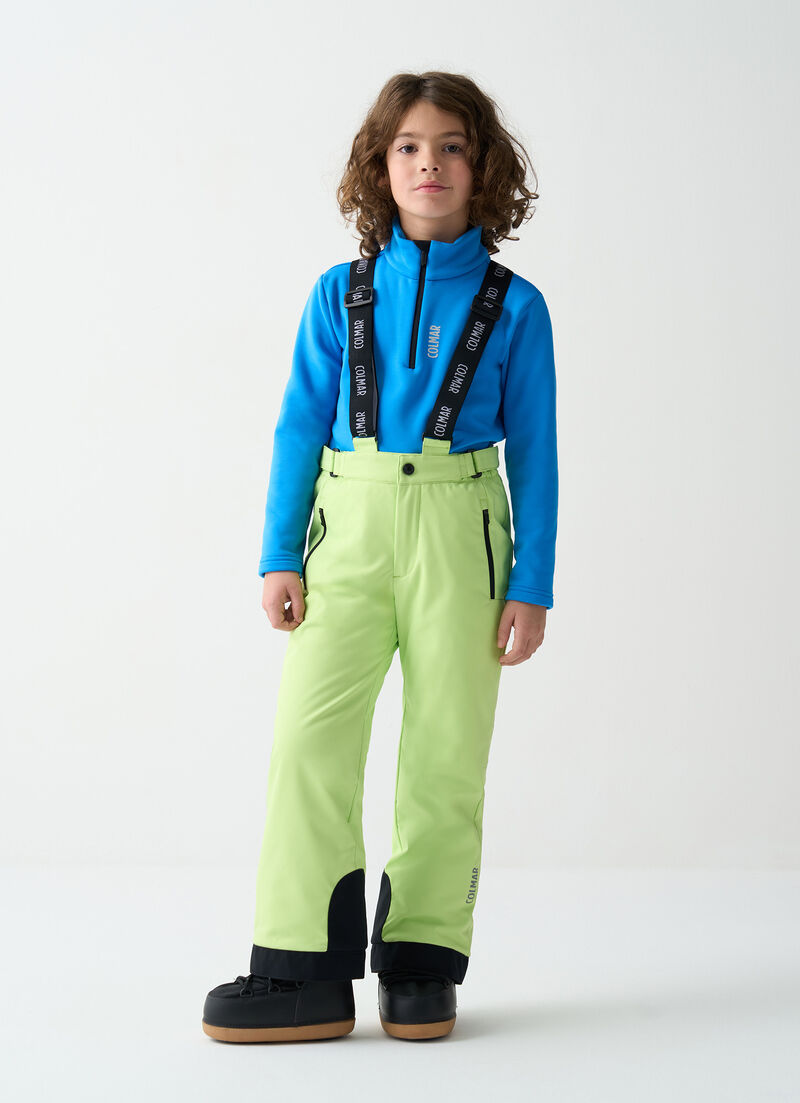 Unisex ski salopettes with adjustable length