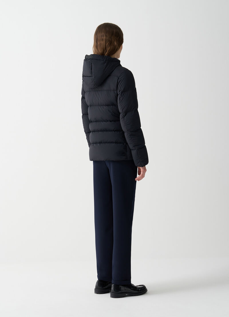 Stretch down jacket with drawstring
