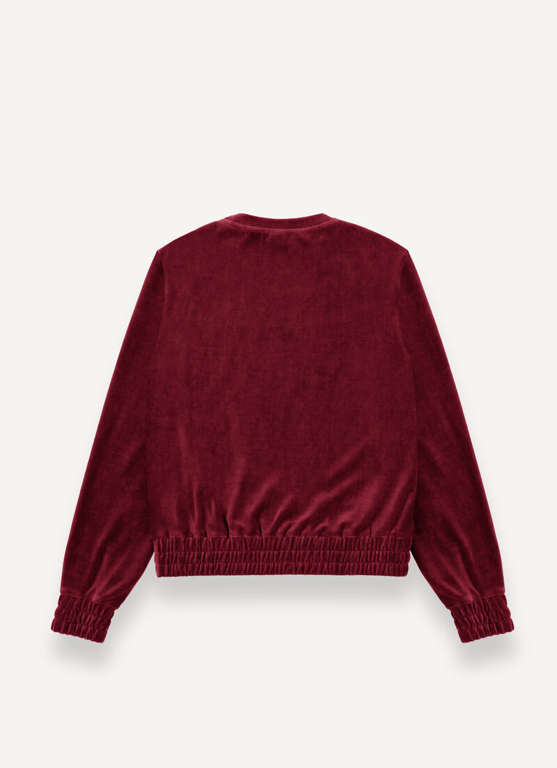 Velvet sweatshirt with stretch band