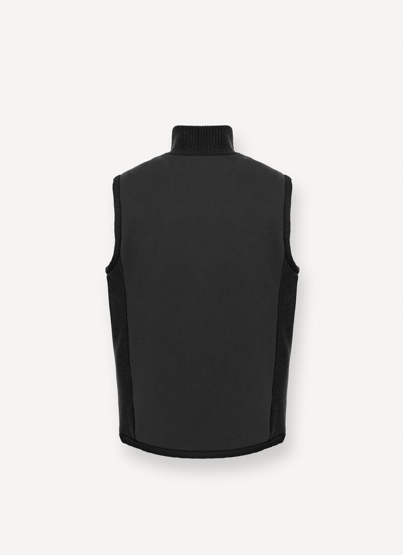 Vest with rib-knit inserts