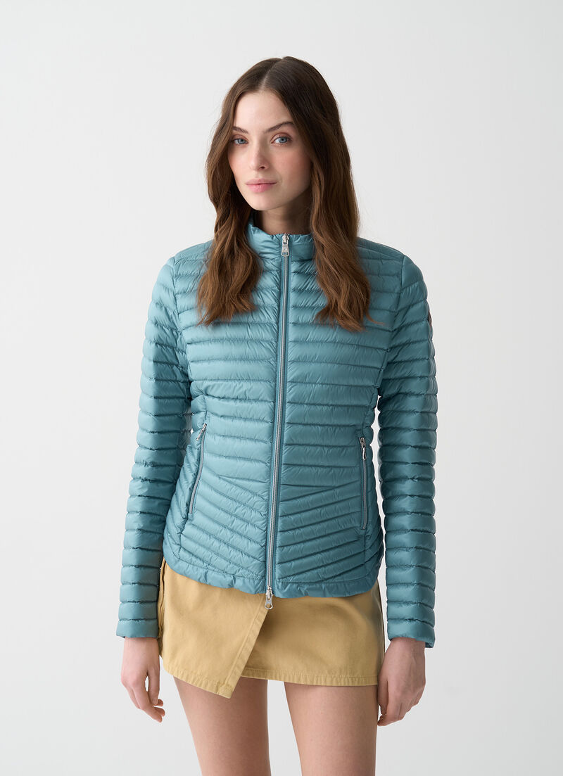 Rounded hem down jacket