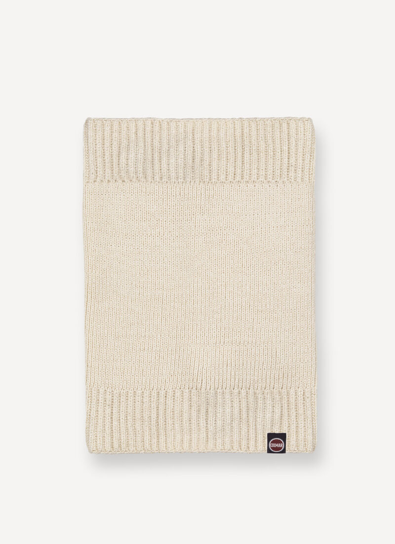 Neck warmer with lurex rib knit