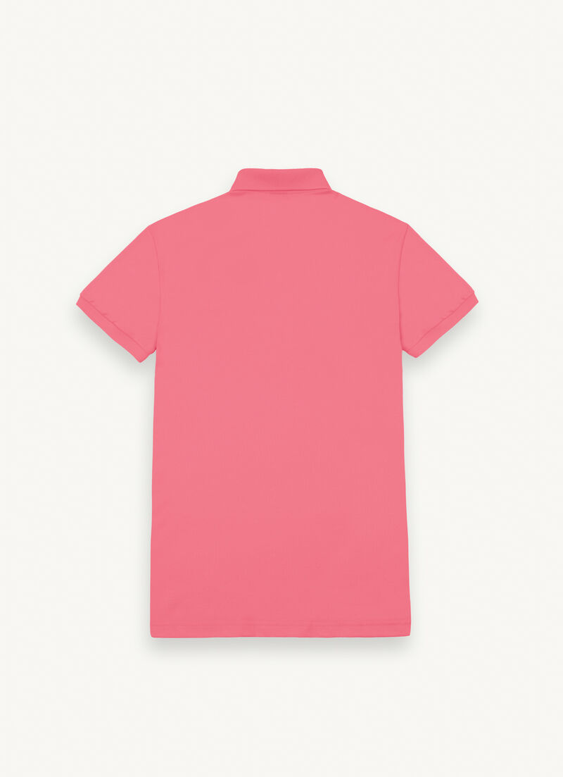 Stretch piqué cotton polo shirt
