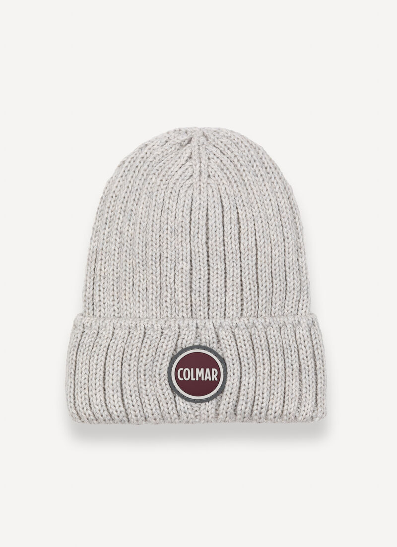 Unisex rib-knit hat with turn-up
