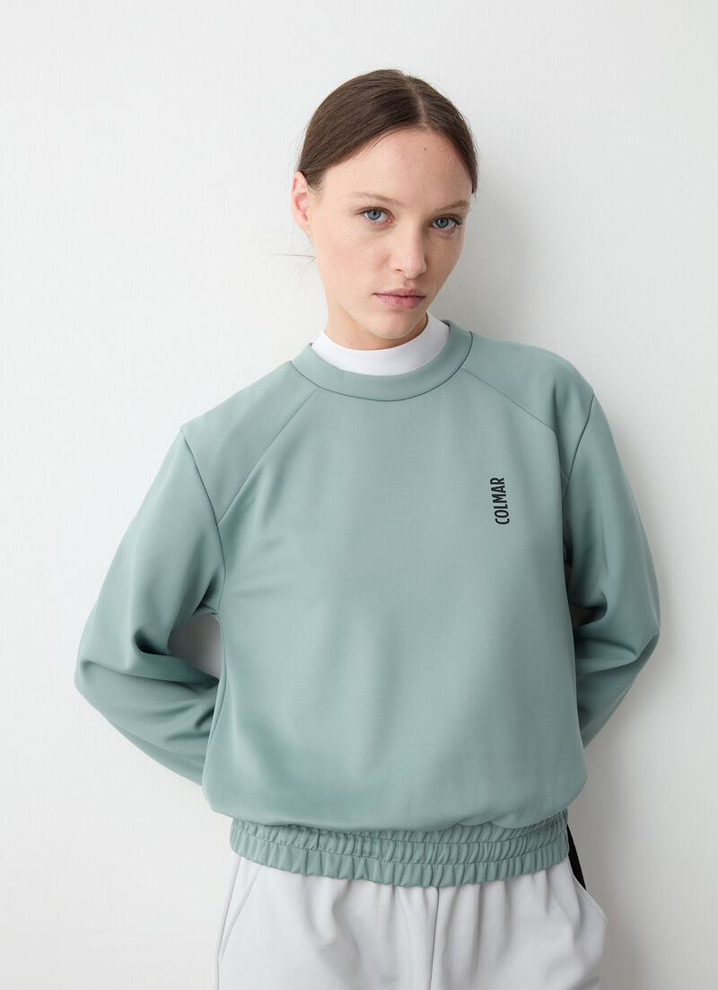 Stretch crew-neck sweatshirt
