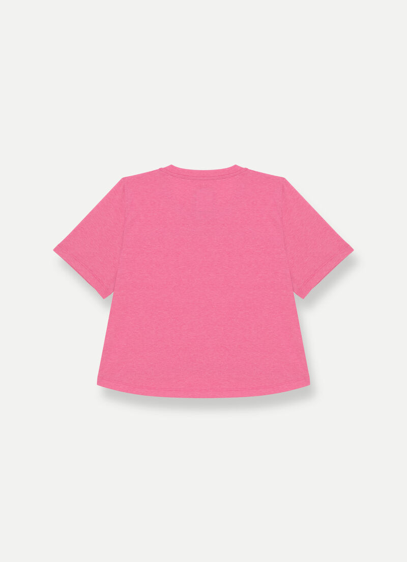 Cropped round-neck T-shirt