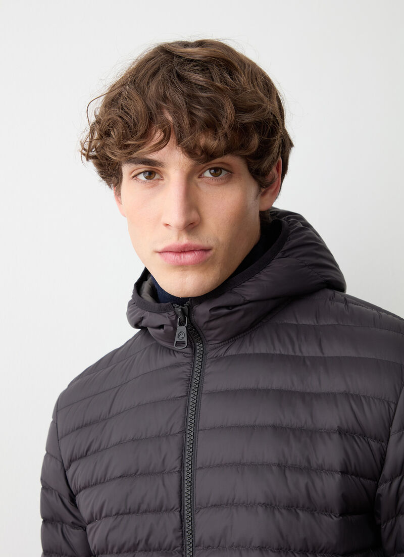 Autumn down jacket with hood