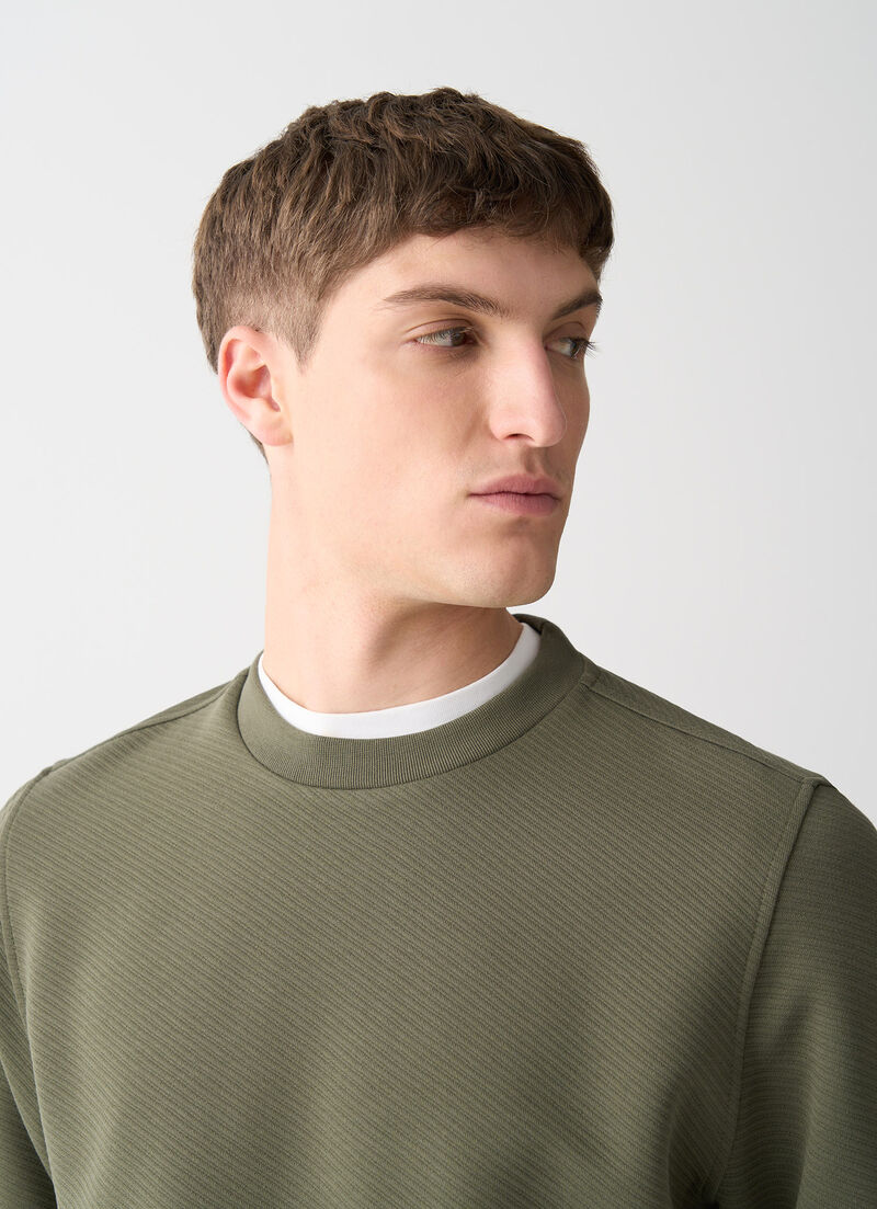 Round-neck jacquard sweatshirt