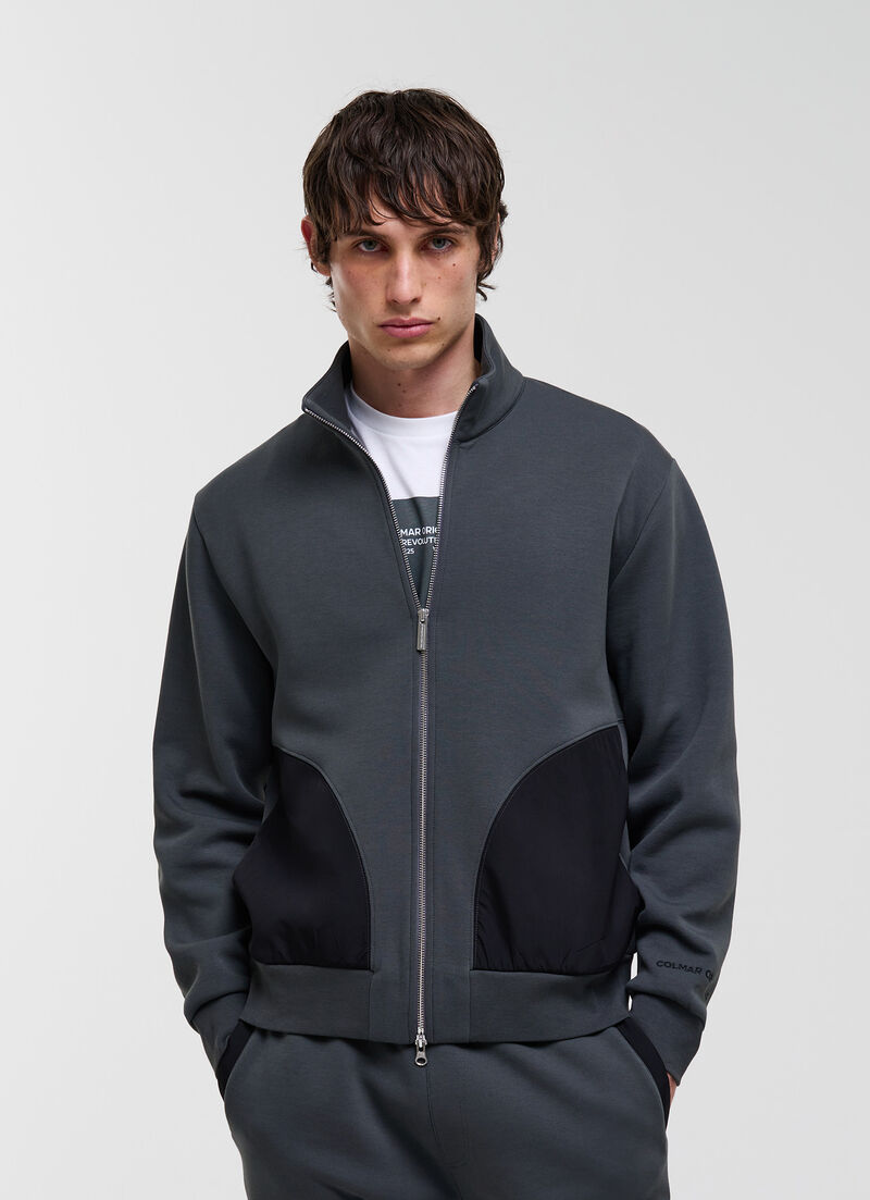 Sweatshirt with nylon inserts