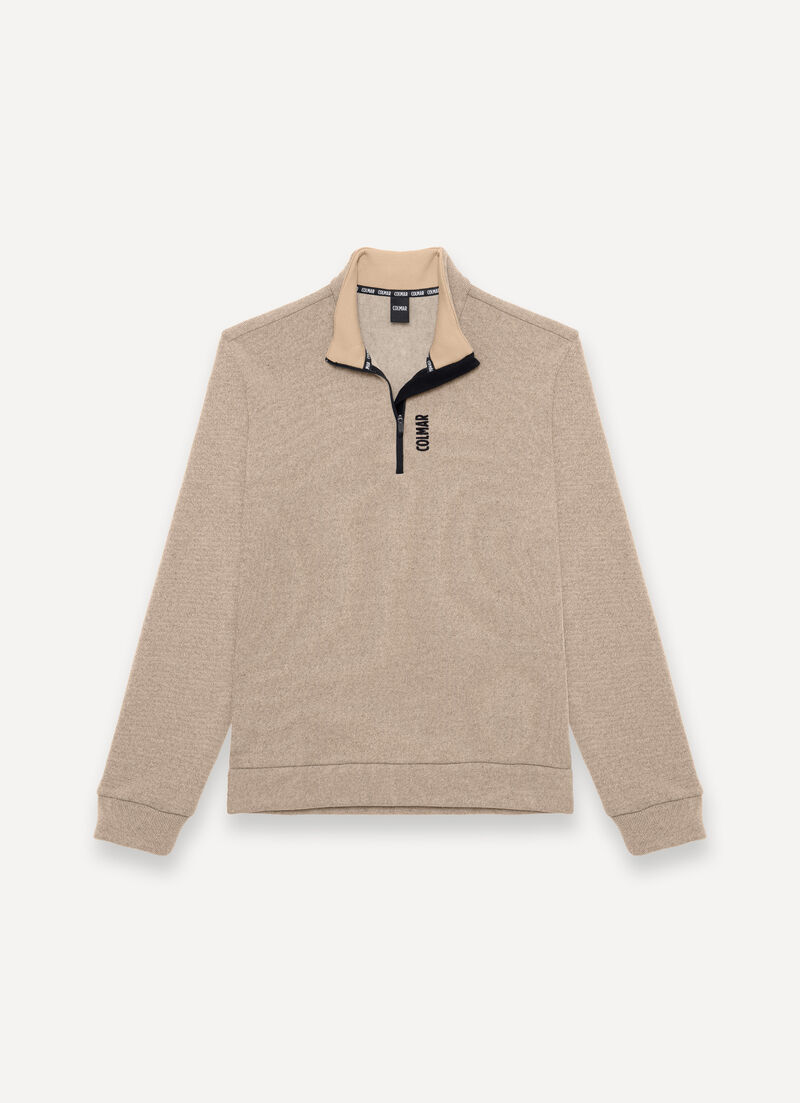 Half-zip wool ski fleece