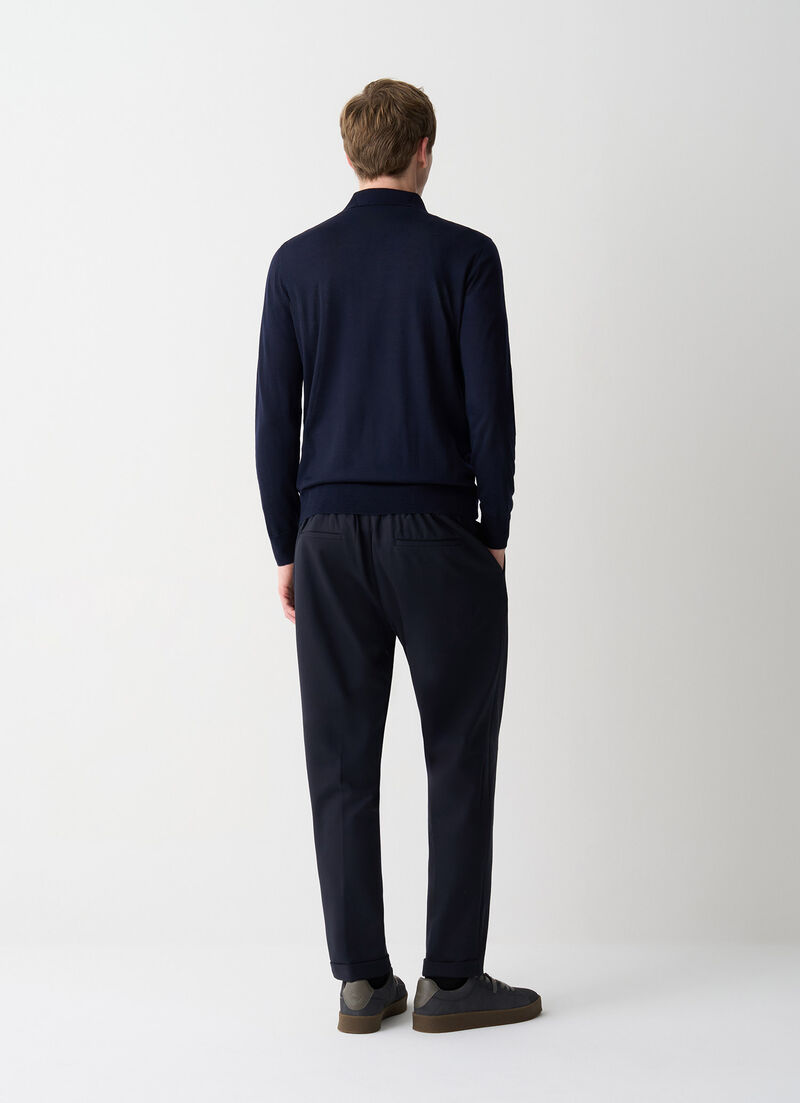 Ultra-fine merino wool polo shirt