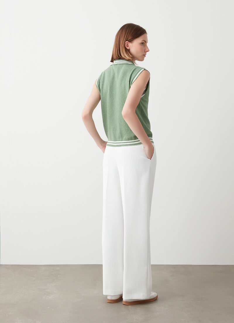 Terry-effect polo shirt