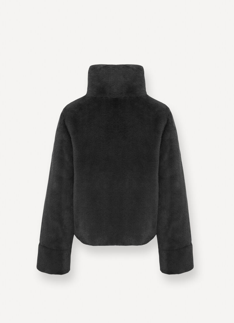 Reversible faux fur down jacket