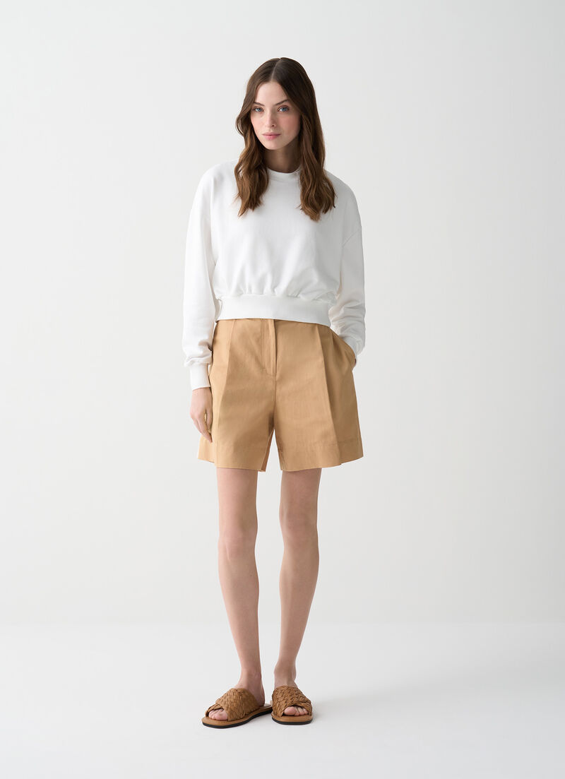 Cropped relaxed-fit sweatshirt