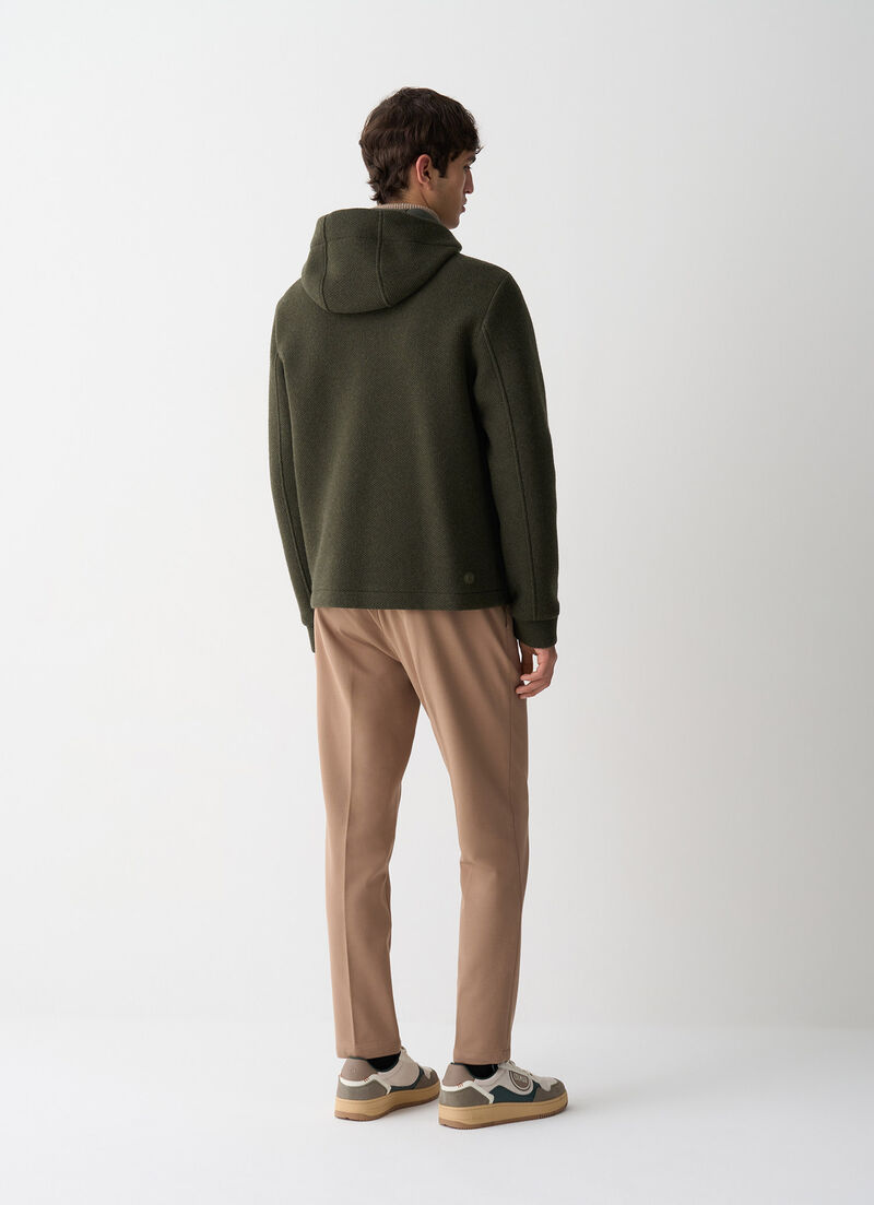 Pique jacket with hood