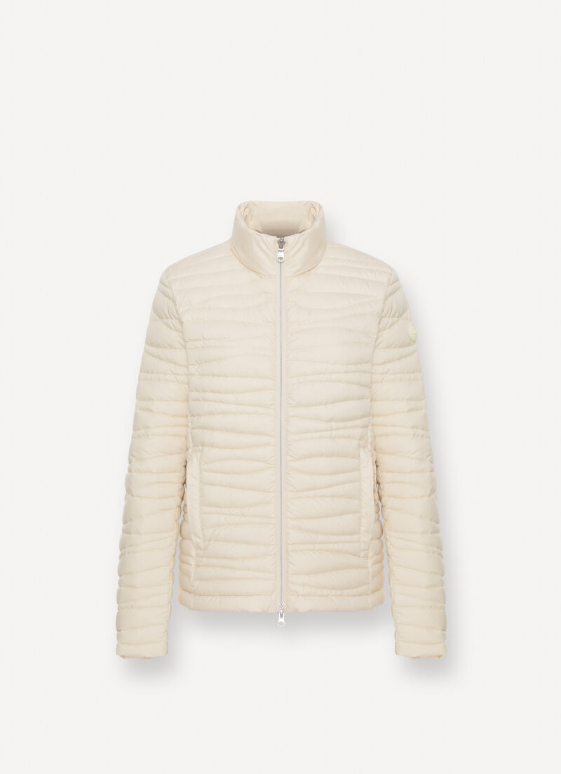 Down jacket with wavy quilting