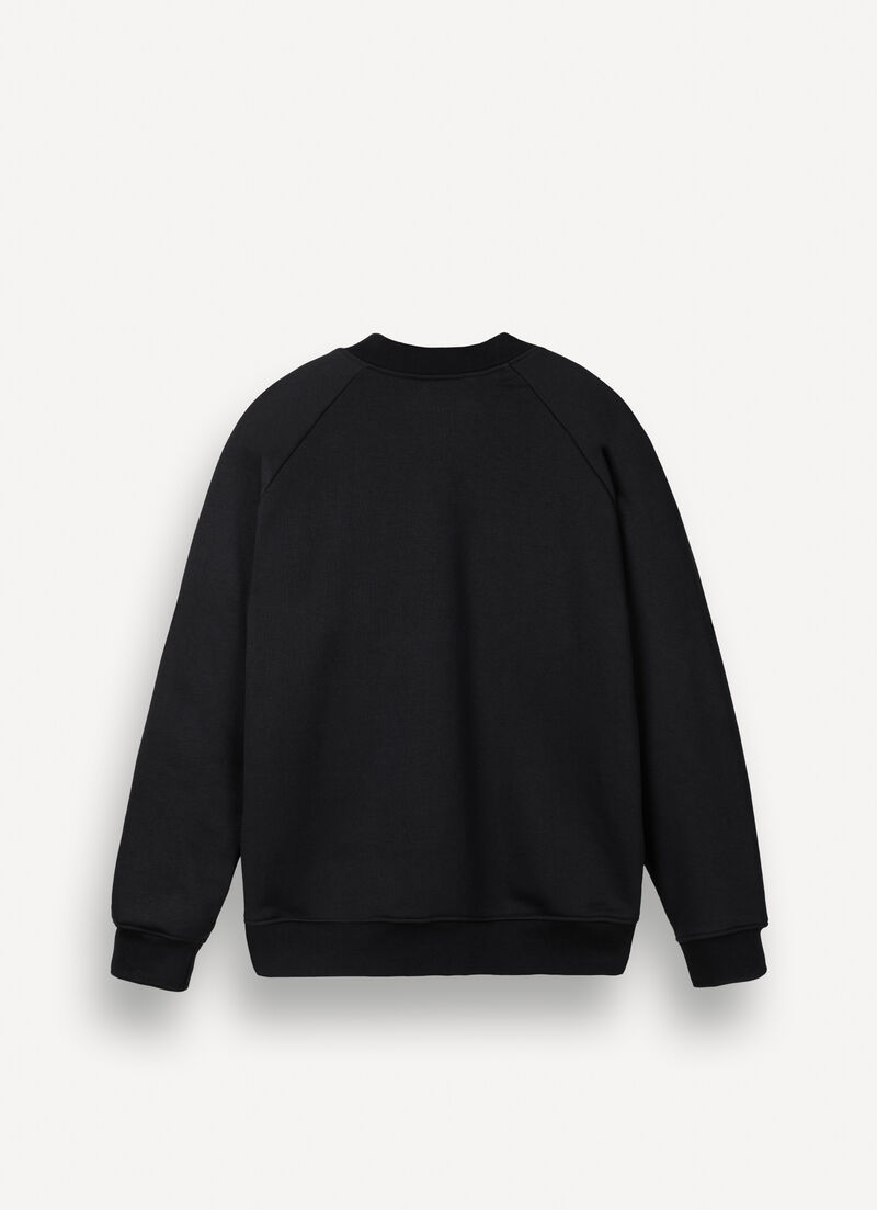 Sweatshirt with zip-up neck