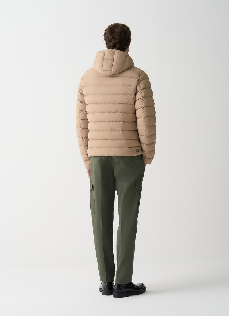 Down jacket with hood