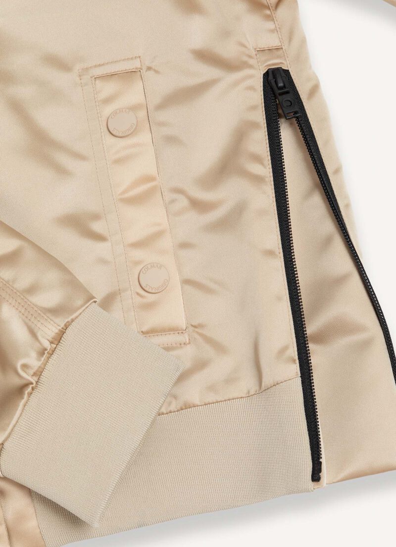 Satin bomber jacket with side zips