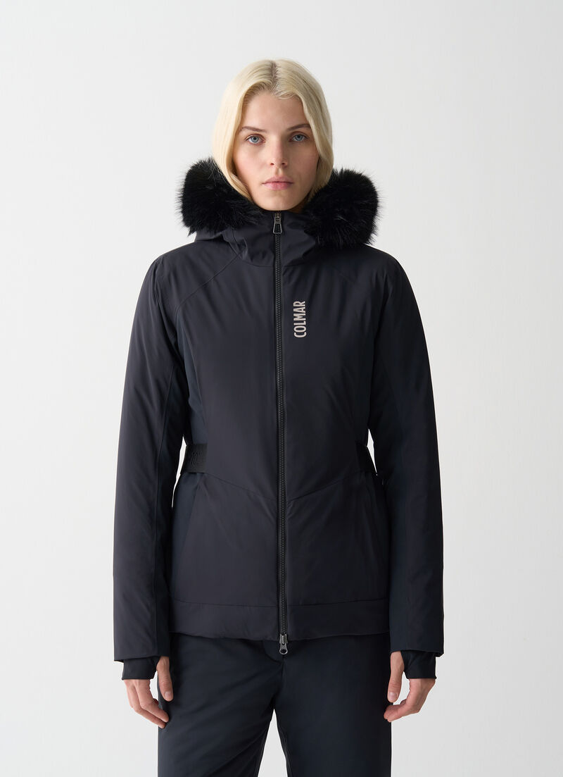 Ski parka with fur