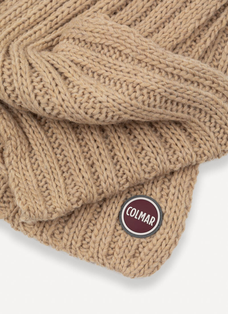 Long unisex rib-knit scarf