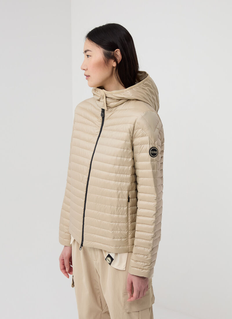 Light down jacket with hood