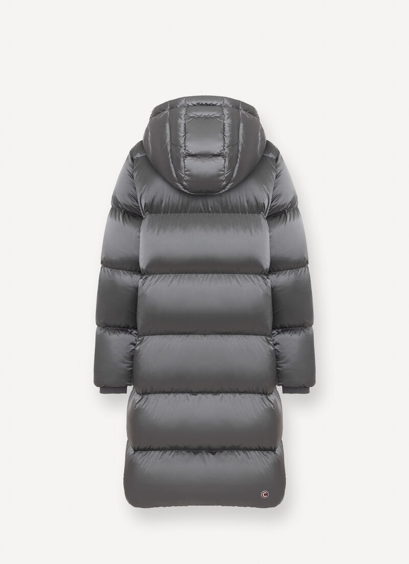 Long down jacket with side slits