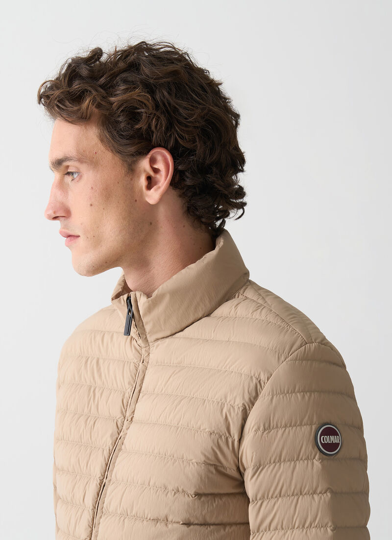 Light down jacket with padded collar