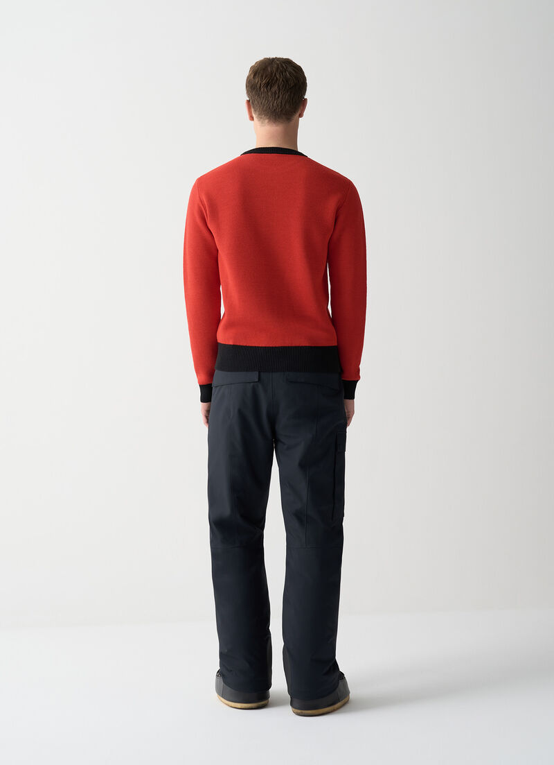 Technical wool pullover