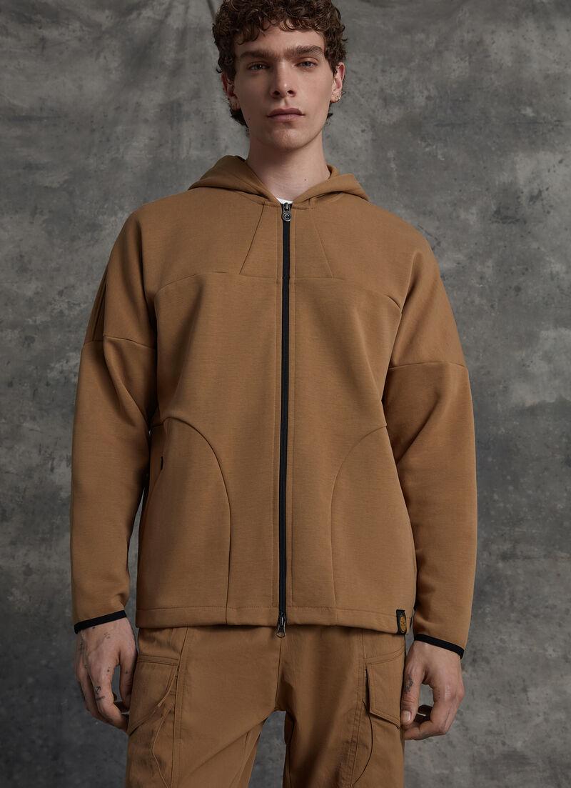 Interlock sweatshirt with zip pockets