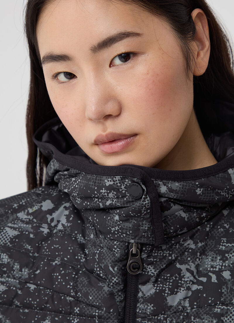Pixelated camouflage down jacket