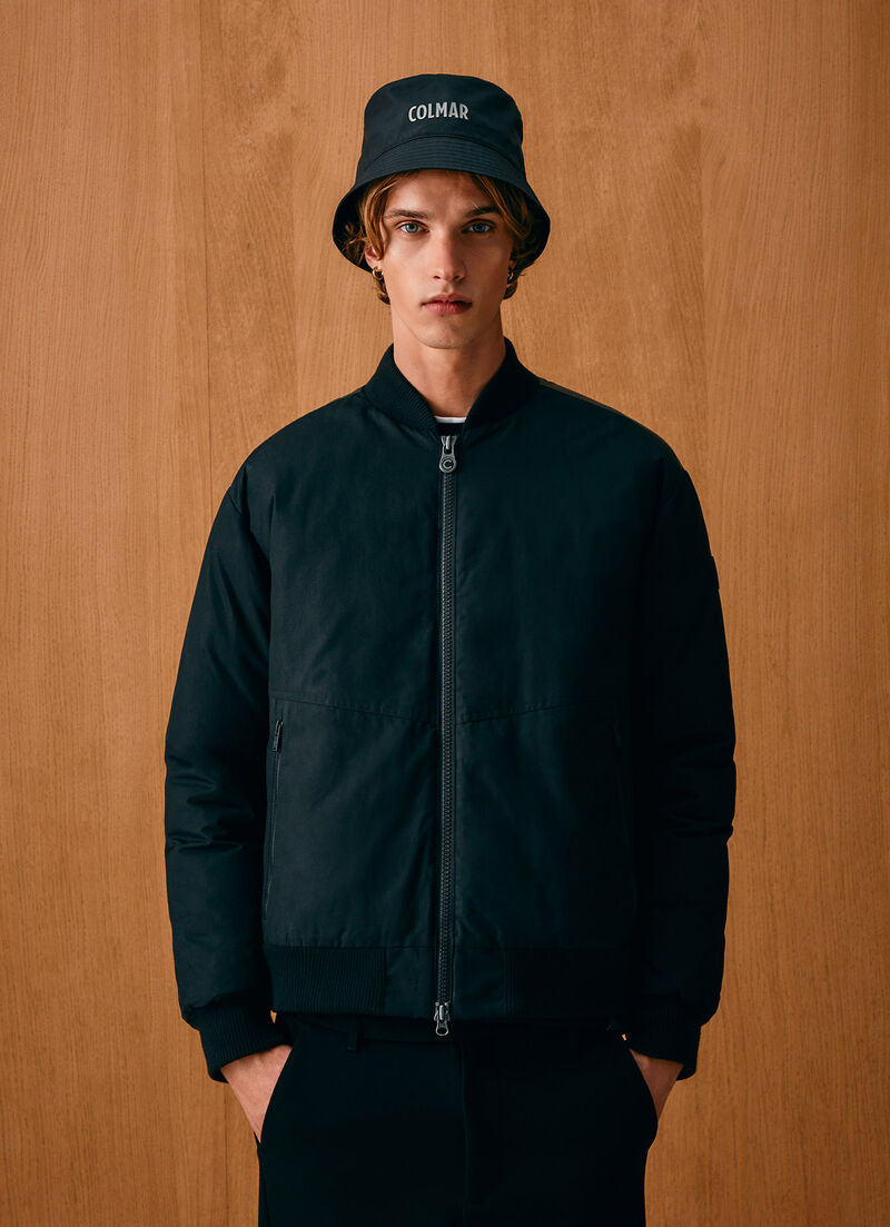 Wax down-padded bomber jacket