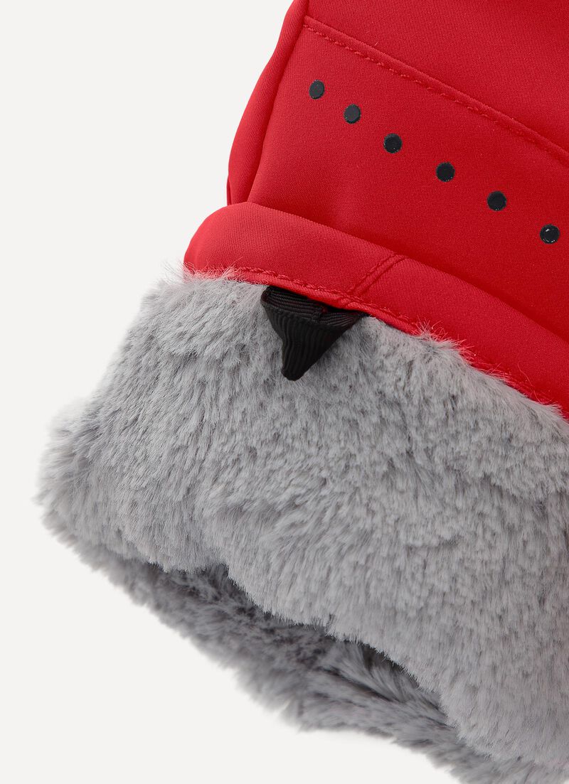 Fur lined ski gloves