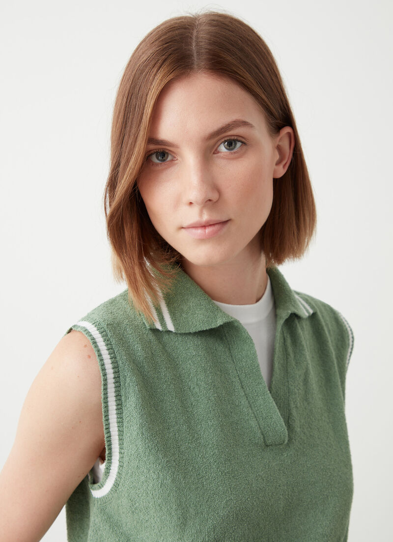 Terry-effect polo shirt