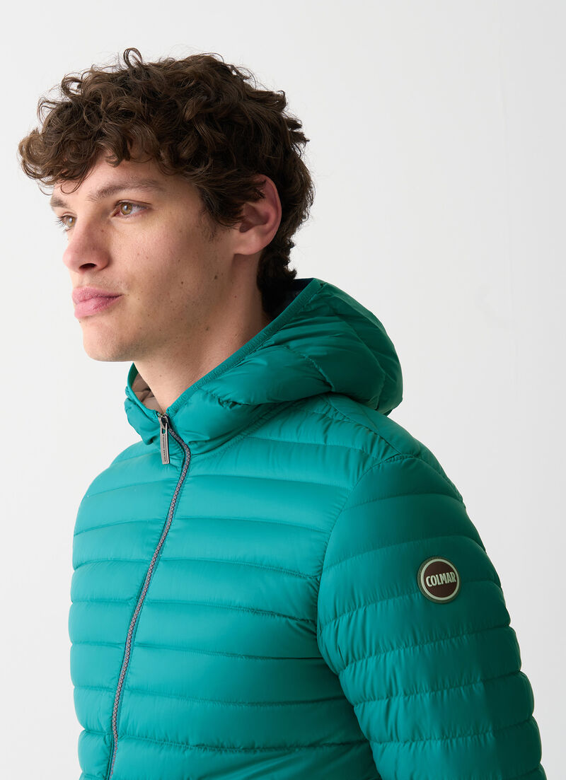 Light down jacket with hood
