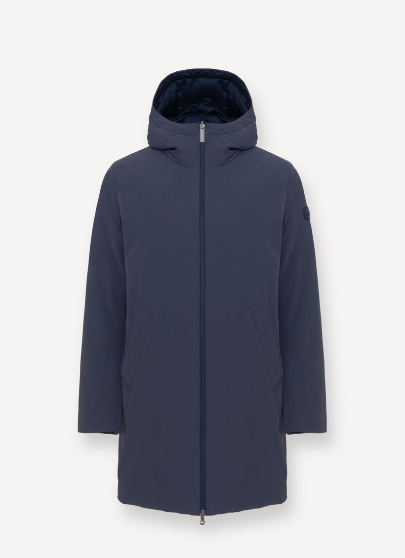 Long reversible waterproof down jacket