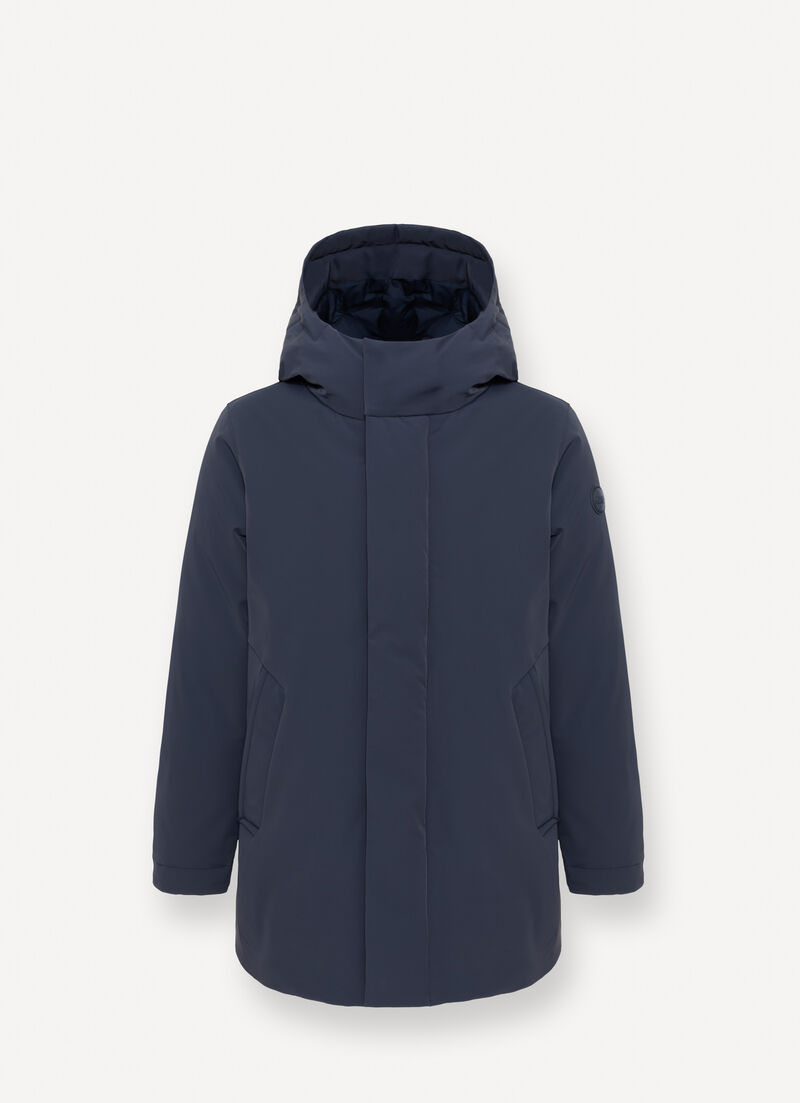 Waterproof hooded down jacket