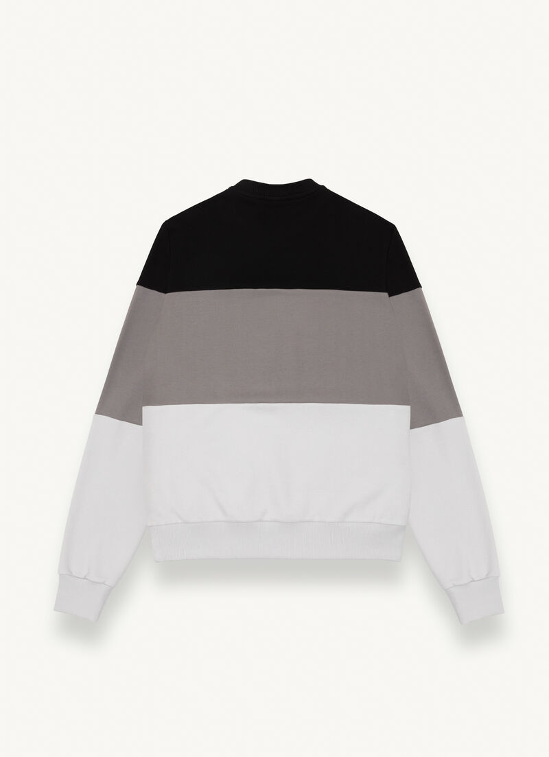 100% cotton piqué round-neck sweatshirt