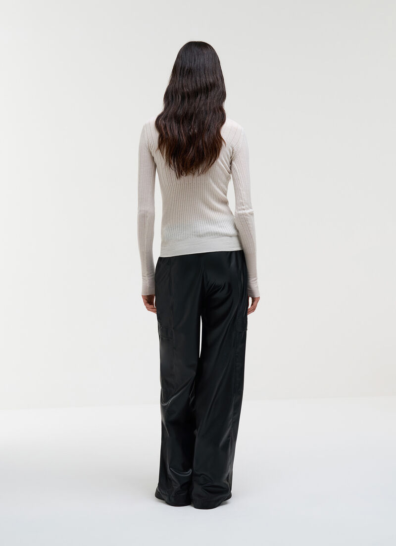 Merino wool polo-neck