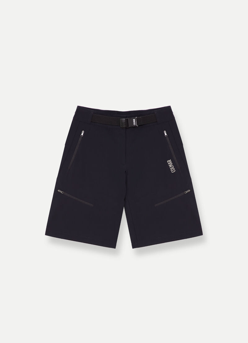 Zipped multi-pocket Bermuda shorts
